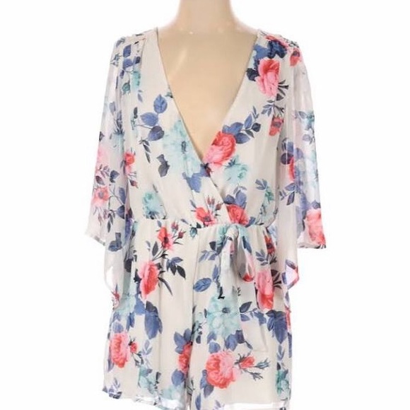 Bailey Blue Floral Romper - Picture 2 of 13